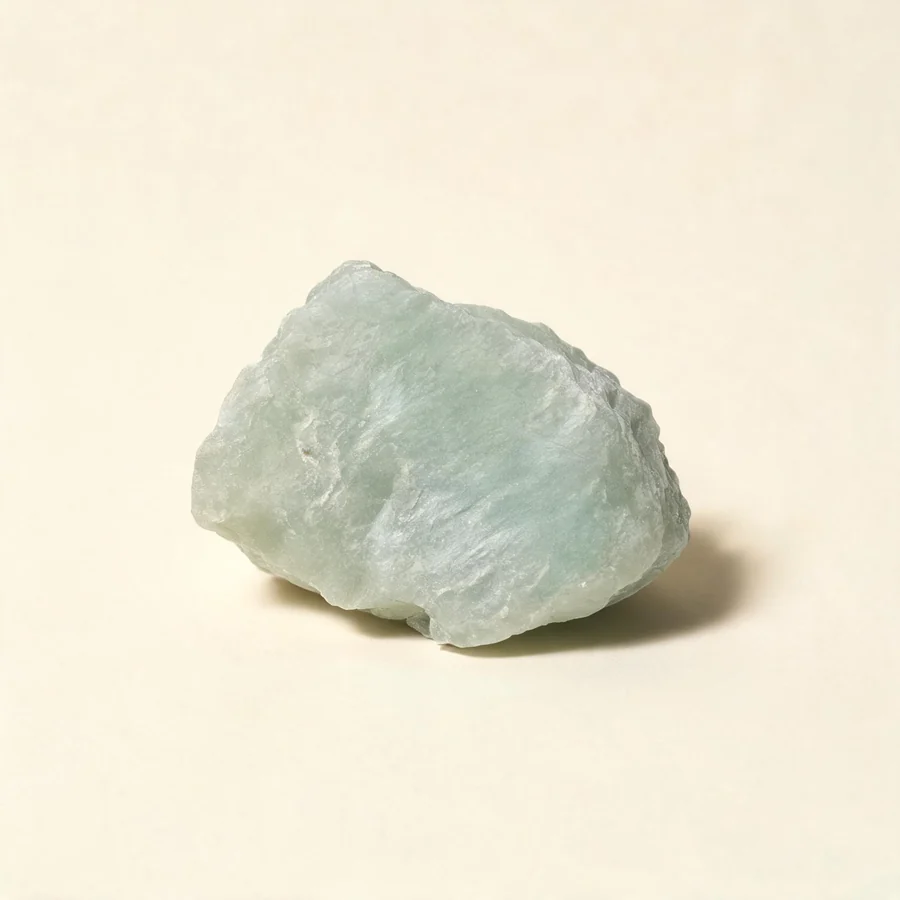 Dried Hua Shi mineral, water-levigated arranged in a shallow bowl