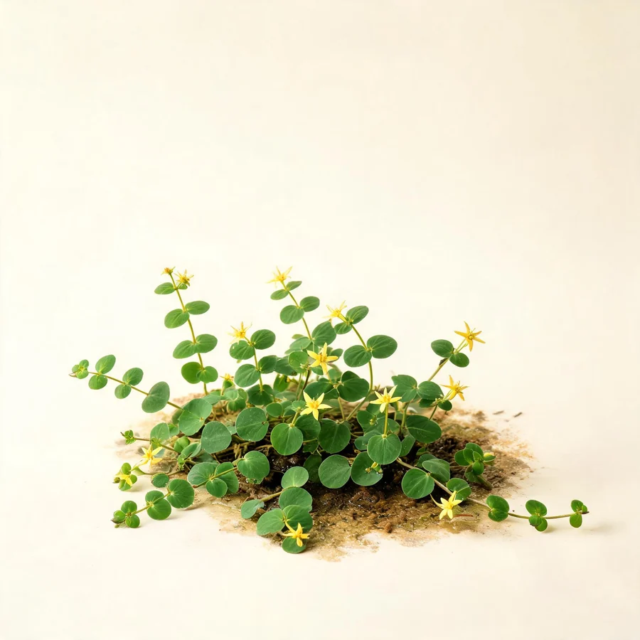 Botanical illustration of Lysimachia christinae in flower, showing its leaves and flowering stem