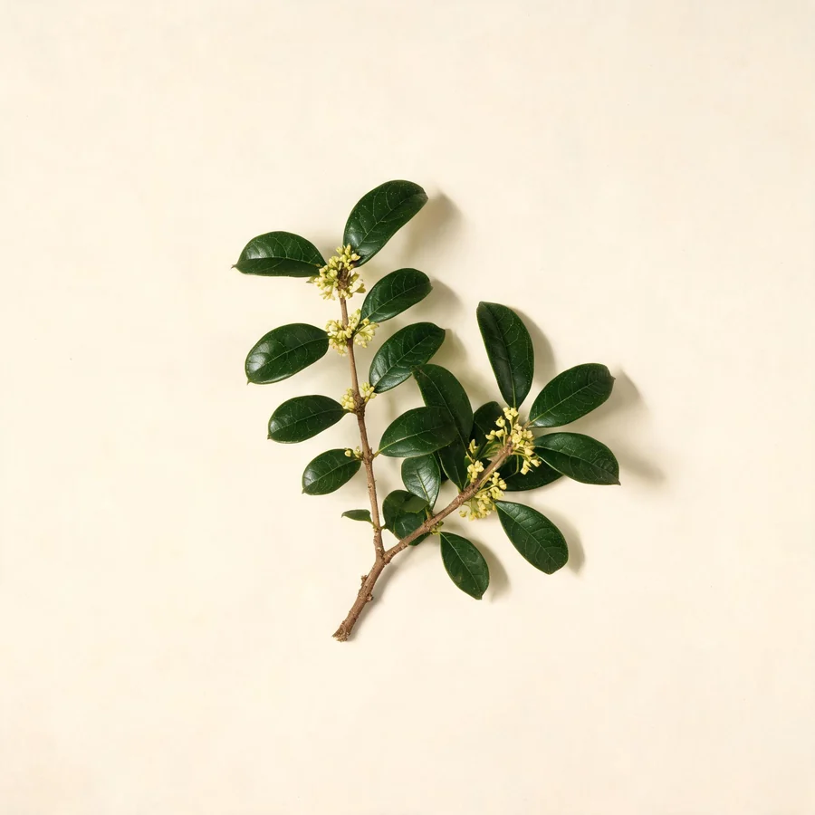 Botanical illustration of Lindera aggregata in flower, showing its leaves and flowering stem